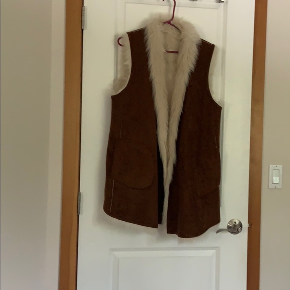 Suede fur vest